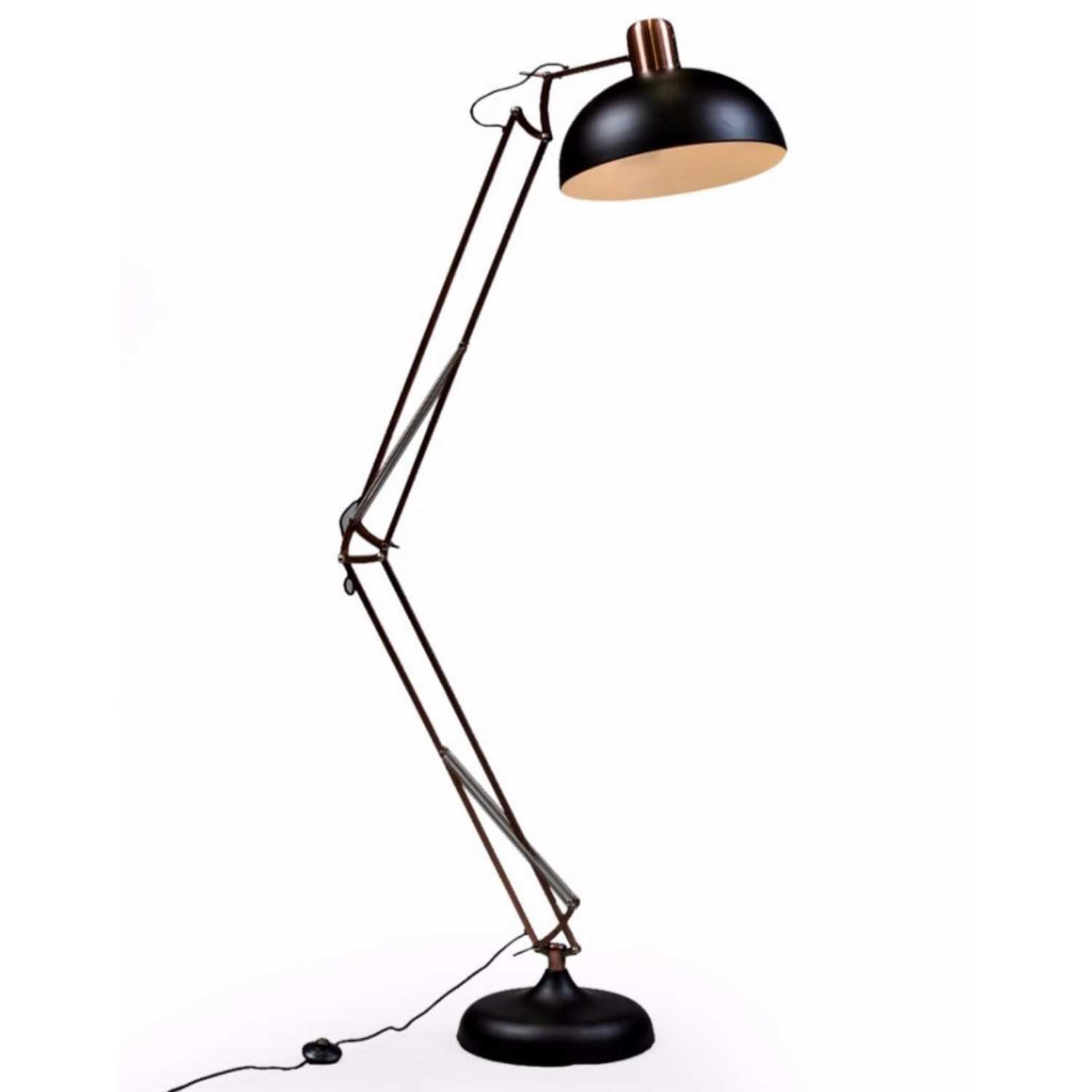 Matt Black Vintage Copper Arms Large Desk Style Floor Lamp with sizing 1500 X 1500