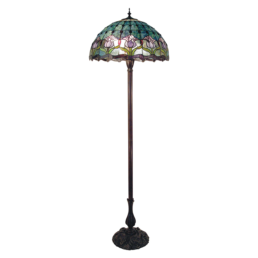 Mauve Tulip Tiffany Floor Lamp Tl F20235akg inside sizing 1000 X 1000