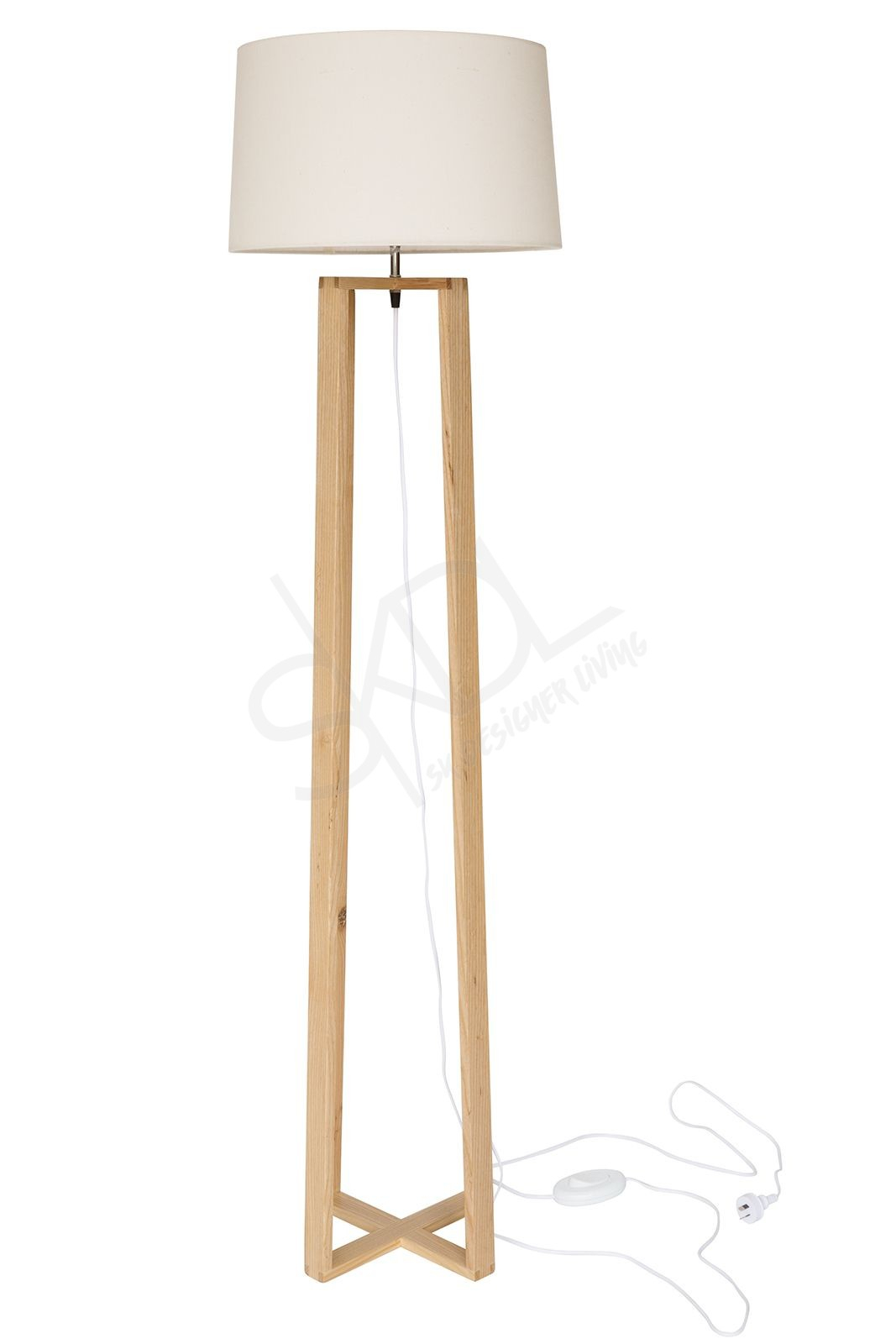 Max Scandinavian Floor Lamp Natural Wood Tripod Ivory Shade pertaining to proportions 1067 X 1600