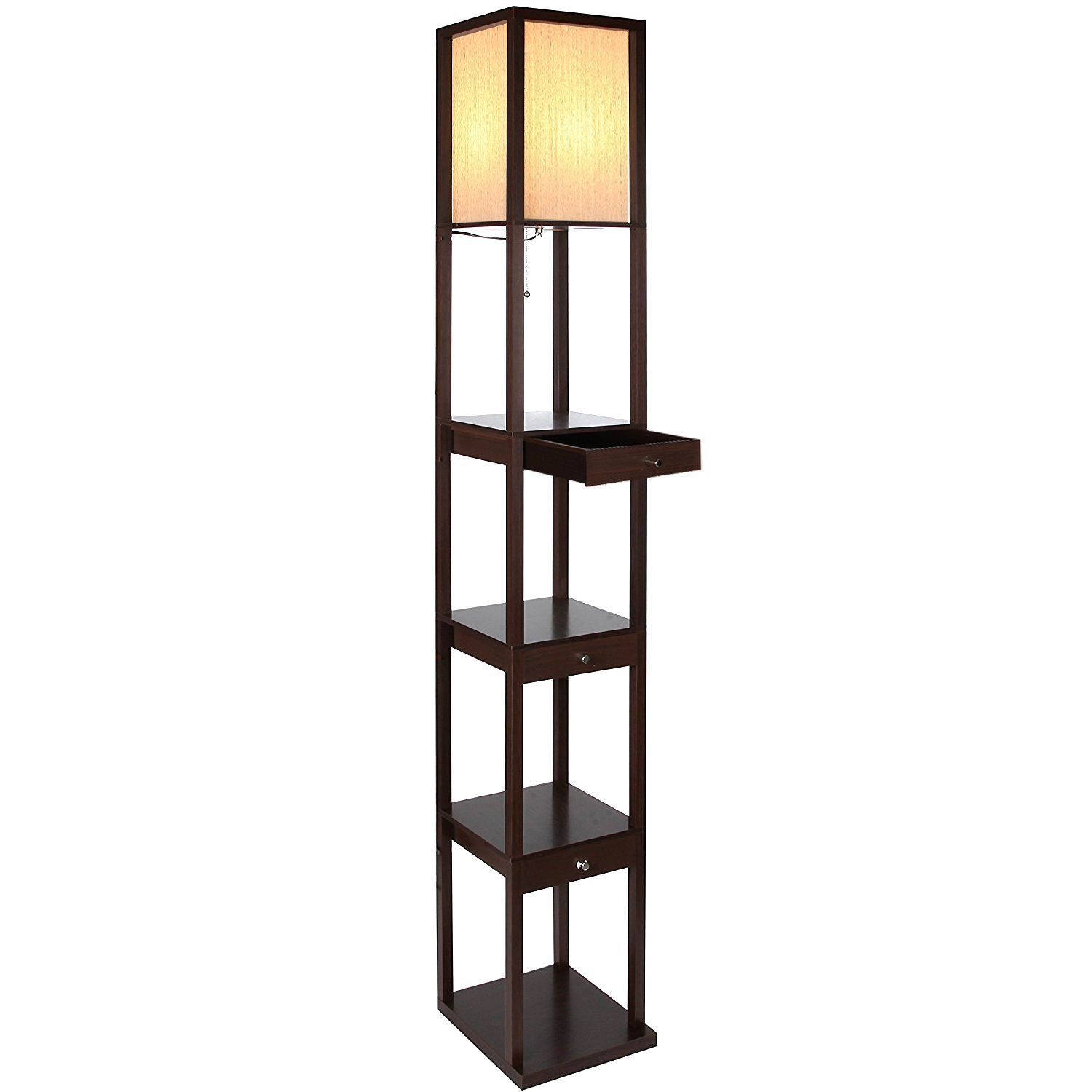 Maxwell Drawer Led Floor Lamp Shelf Combination Modern with proportions 1500 X 1500