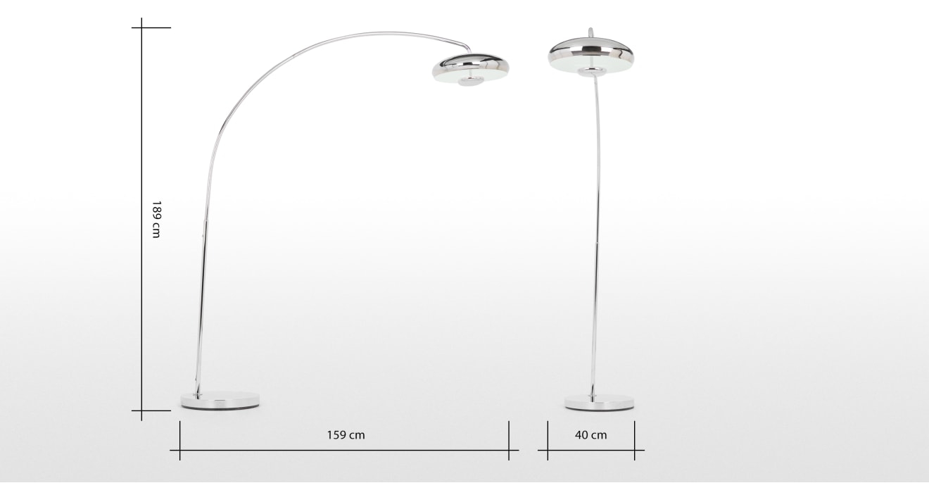 Mayer Led Stehlampe Chrom Made with dimensions 1320 X 686