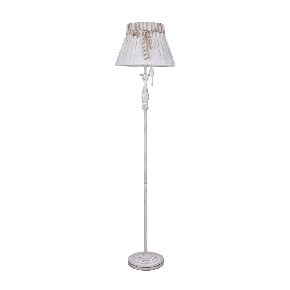 Maytoni Lighting Bird Elegant Antique White Floor Stand Lamp With French Style Shade with regard to size 1000 X 1000