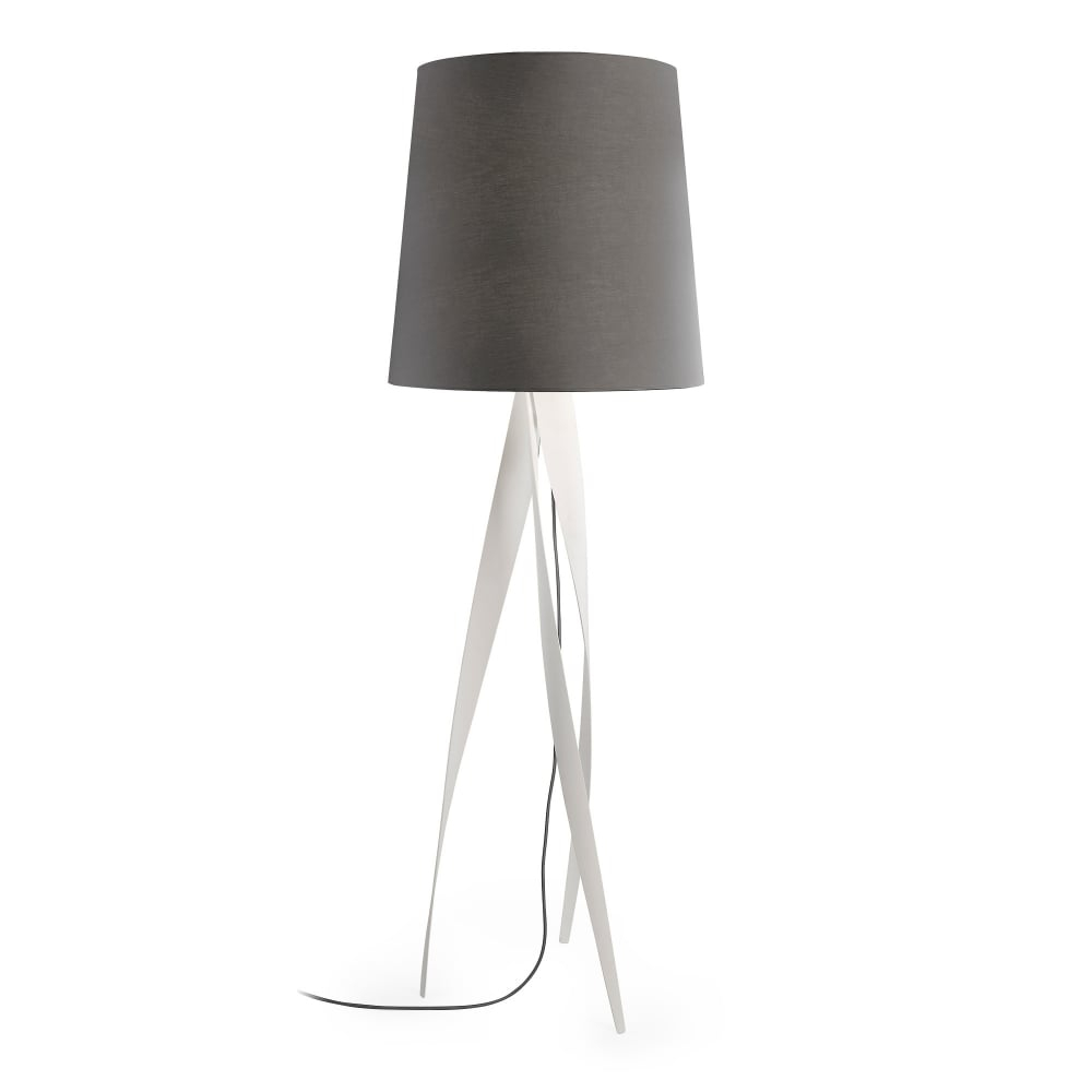 Medusa Contemporary Floor Lamp Matte White With Tall Grey Shade within proportions 1000 X 1000