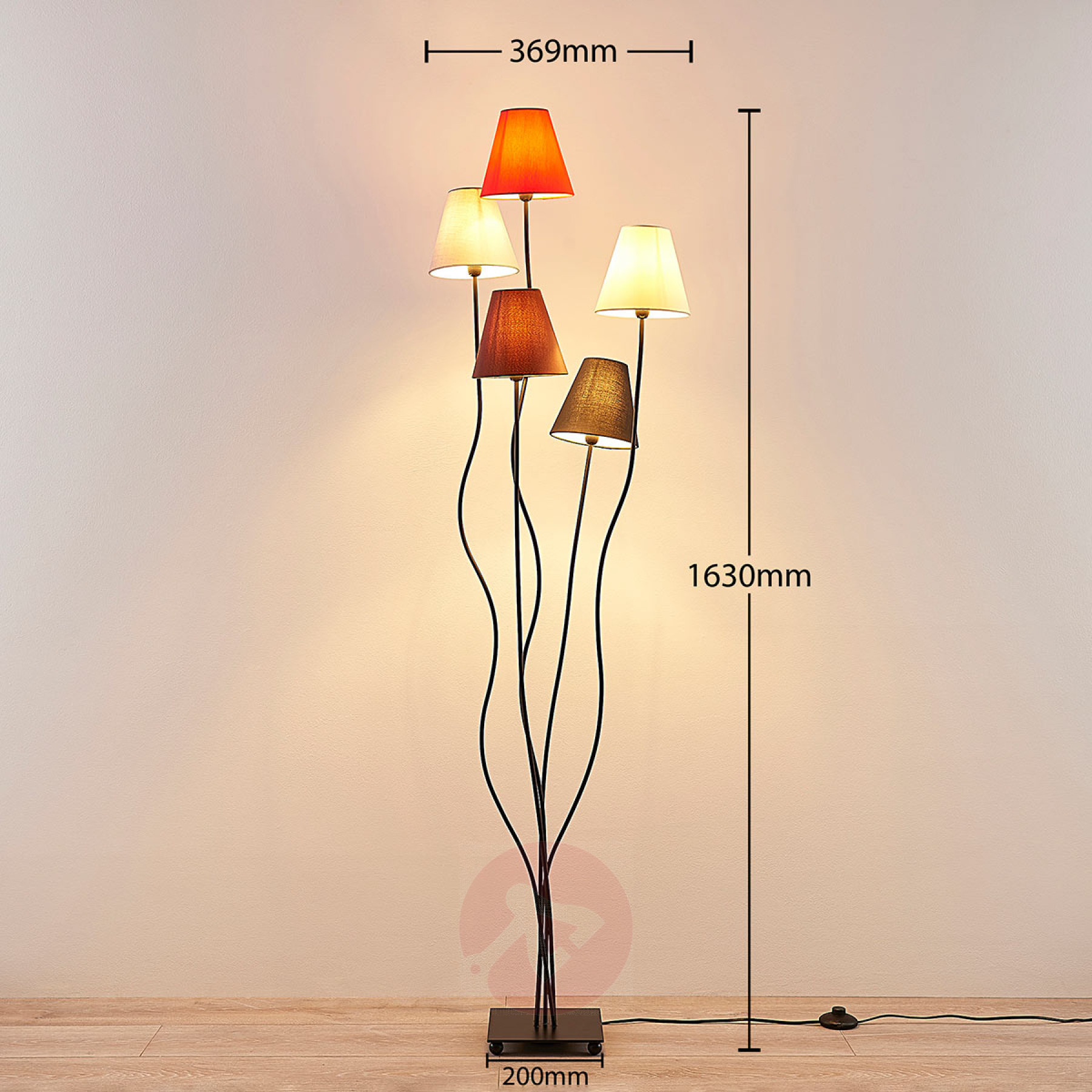 Melis Five Bulb Floor Lamp For The Living Room for size 1800 X 1800