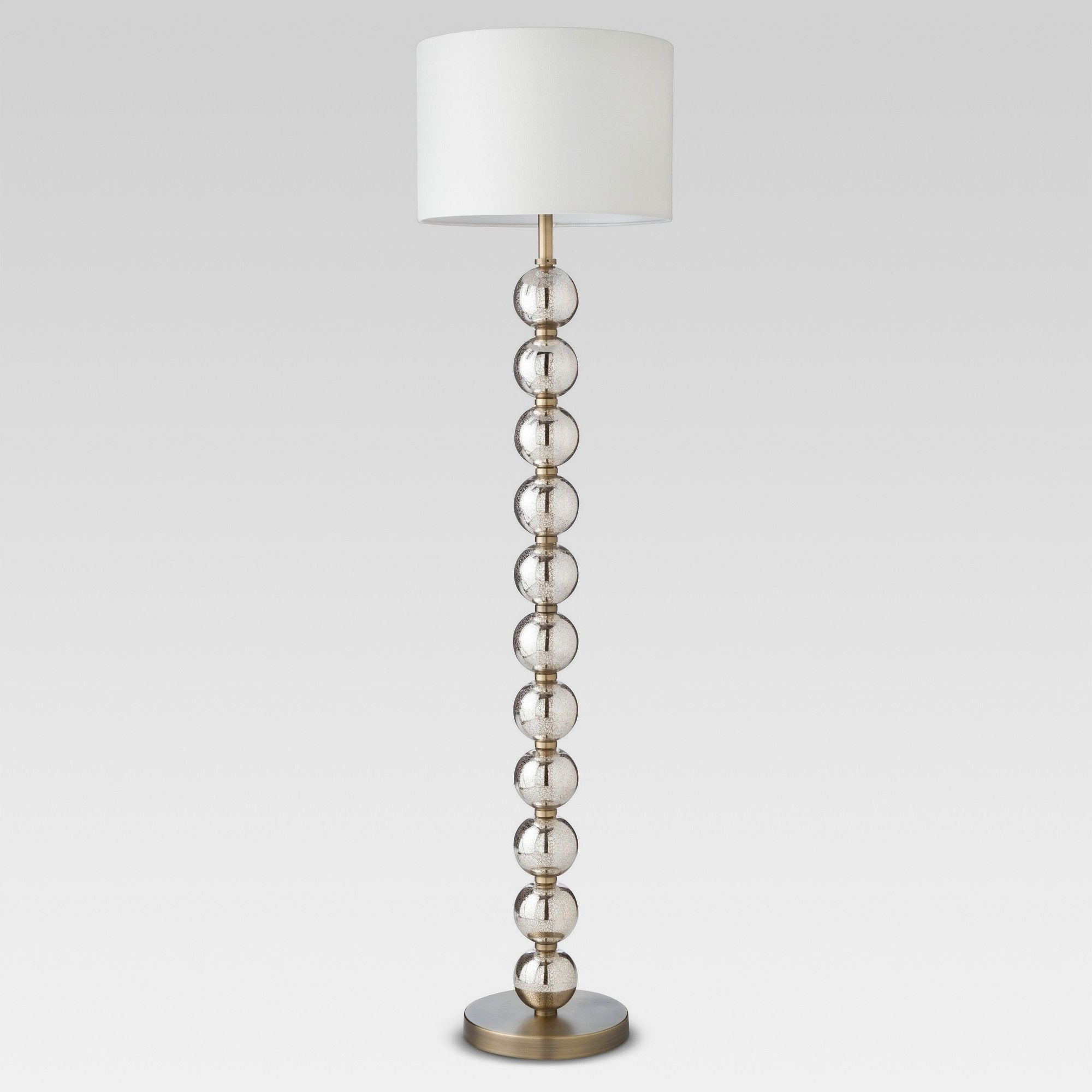 Mercury Glass Stacked Ball Floor Lamp Brass Lamp Only intended for dimensions 2000 X 2000
