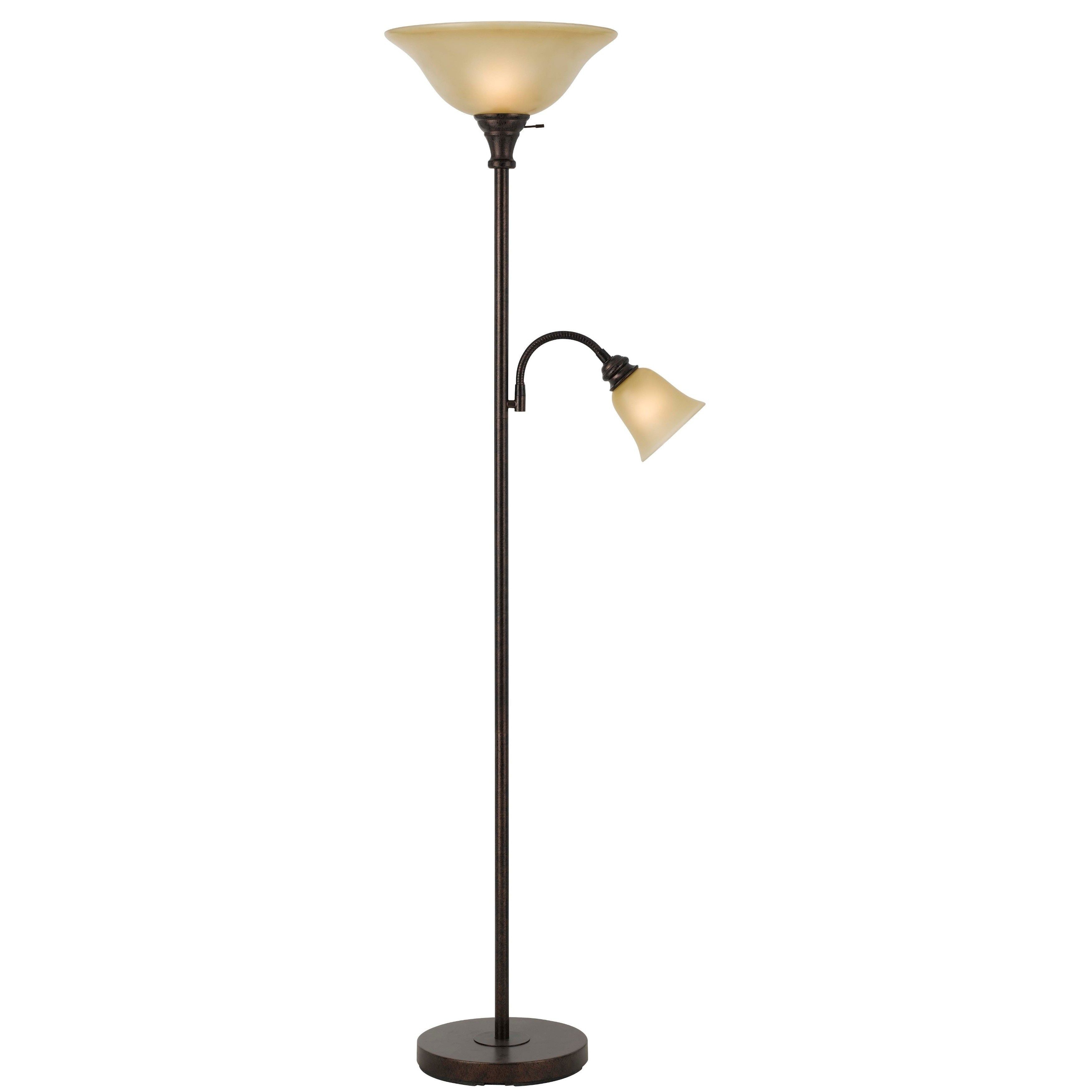 Metal 100 Watt Torchiere Lamp With 60 Watt Reading Lamp My intended for measurements 3500 X 3500