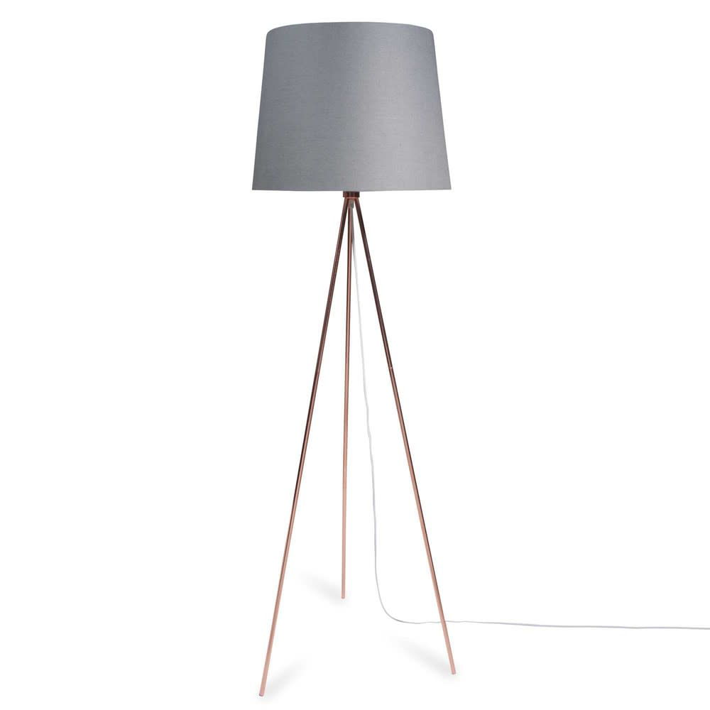 Metal Tripod Floor Lamp With Grey Shade H148 pertaining to dimensions 1000 X 1000