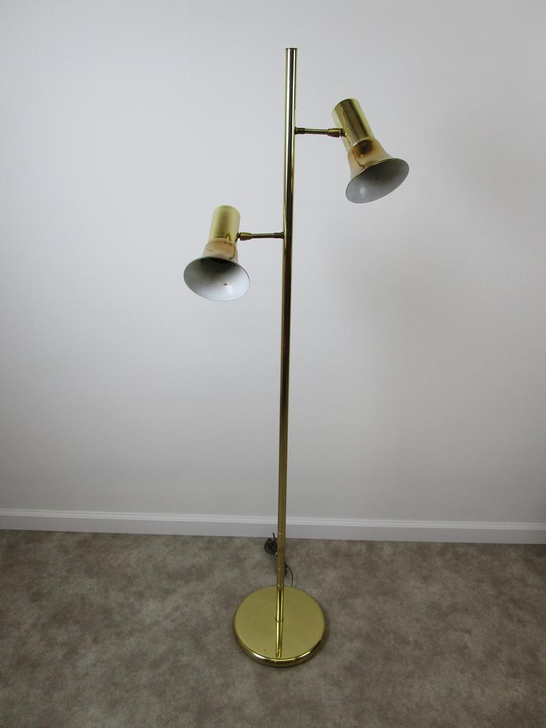 Mid Century Brass Floor Lamp Retro Vinatge Gold throughout proportions 794 X 1059