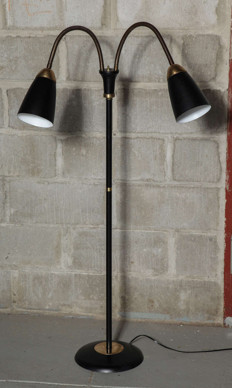 Mid Century Double Gooseneck Floor Lamp At 1stdibs 1stdibs in sizing 765 X 1280