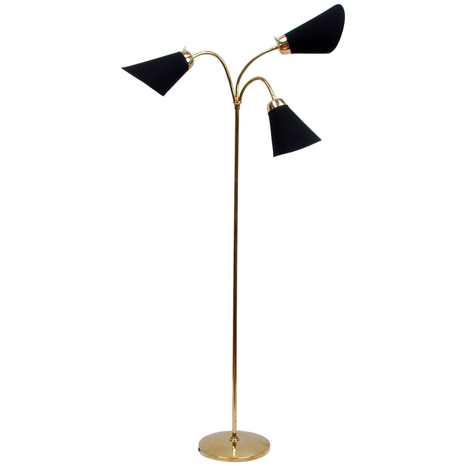 Mid Century Italian Triple Gooseneck Floor Lamp 1950s regarding size 1500 X 1500