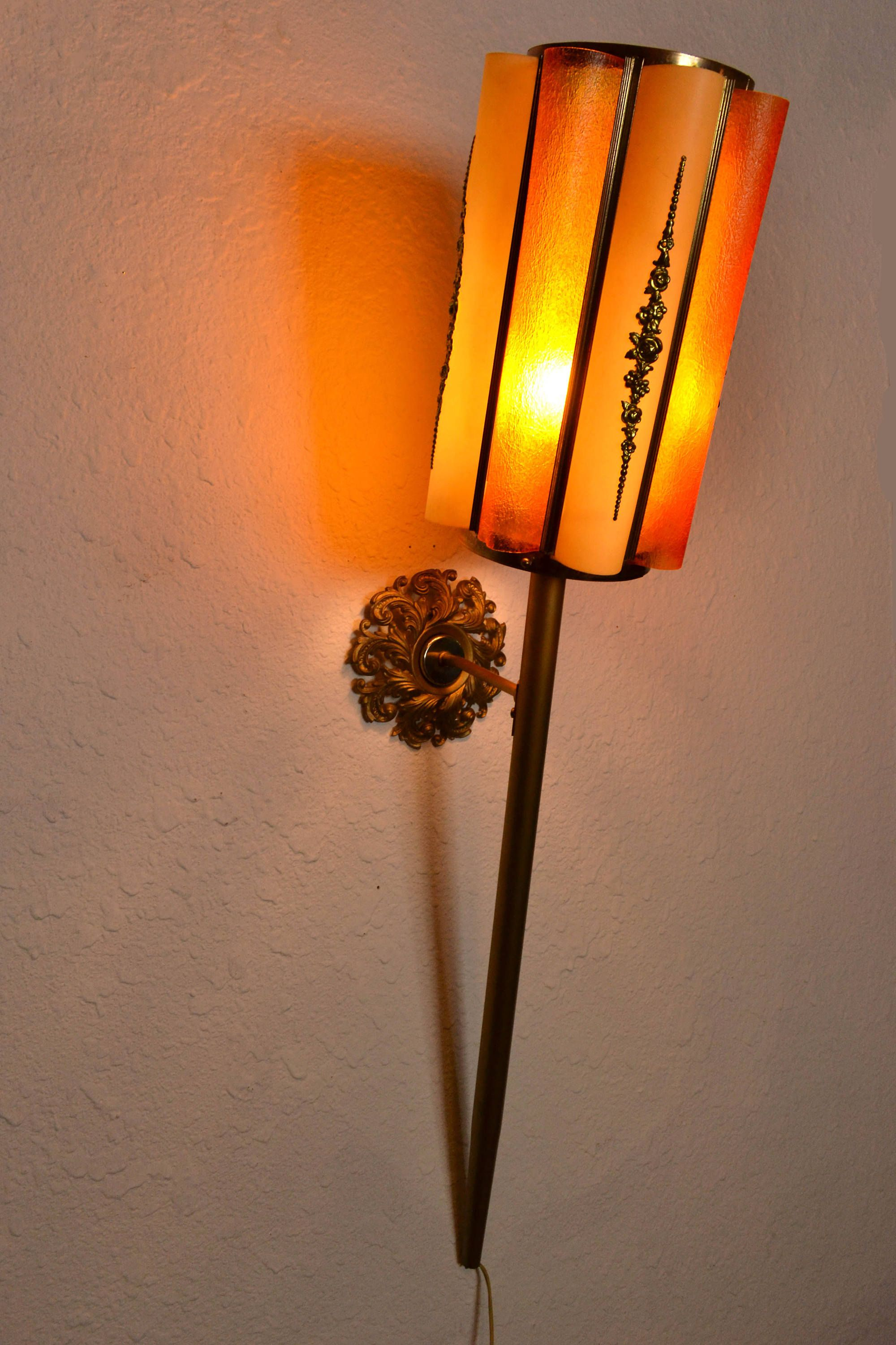 Mid Century Modern Castle Tiki Torch Lamp Wall Sconce within measurements 2000 X 3000