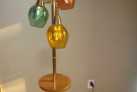 Mid Century Modern Floor Lamp Table 3 Glass Globes Teak Wood intended for measurements 1200 X 1600