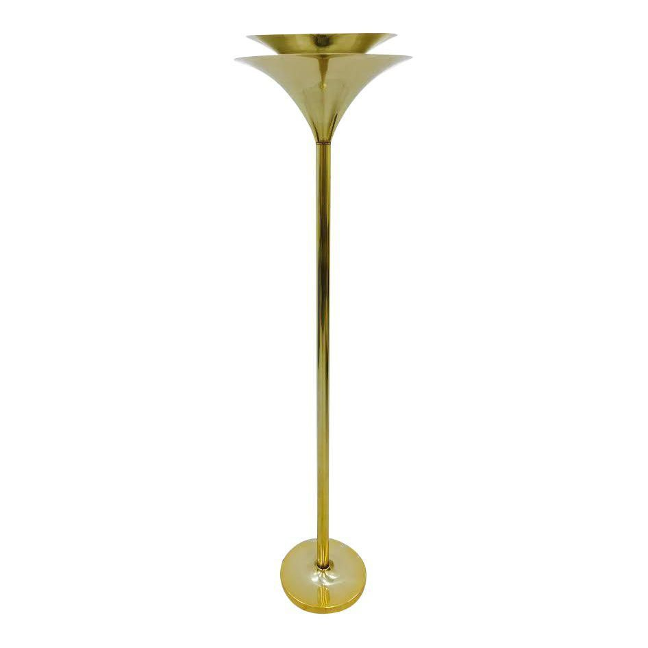 Mid Century Modern Fluted Brass Floor Lamp Brass Floor for sizing 946 X 946