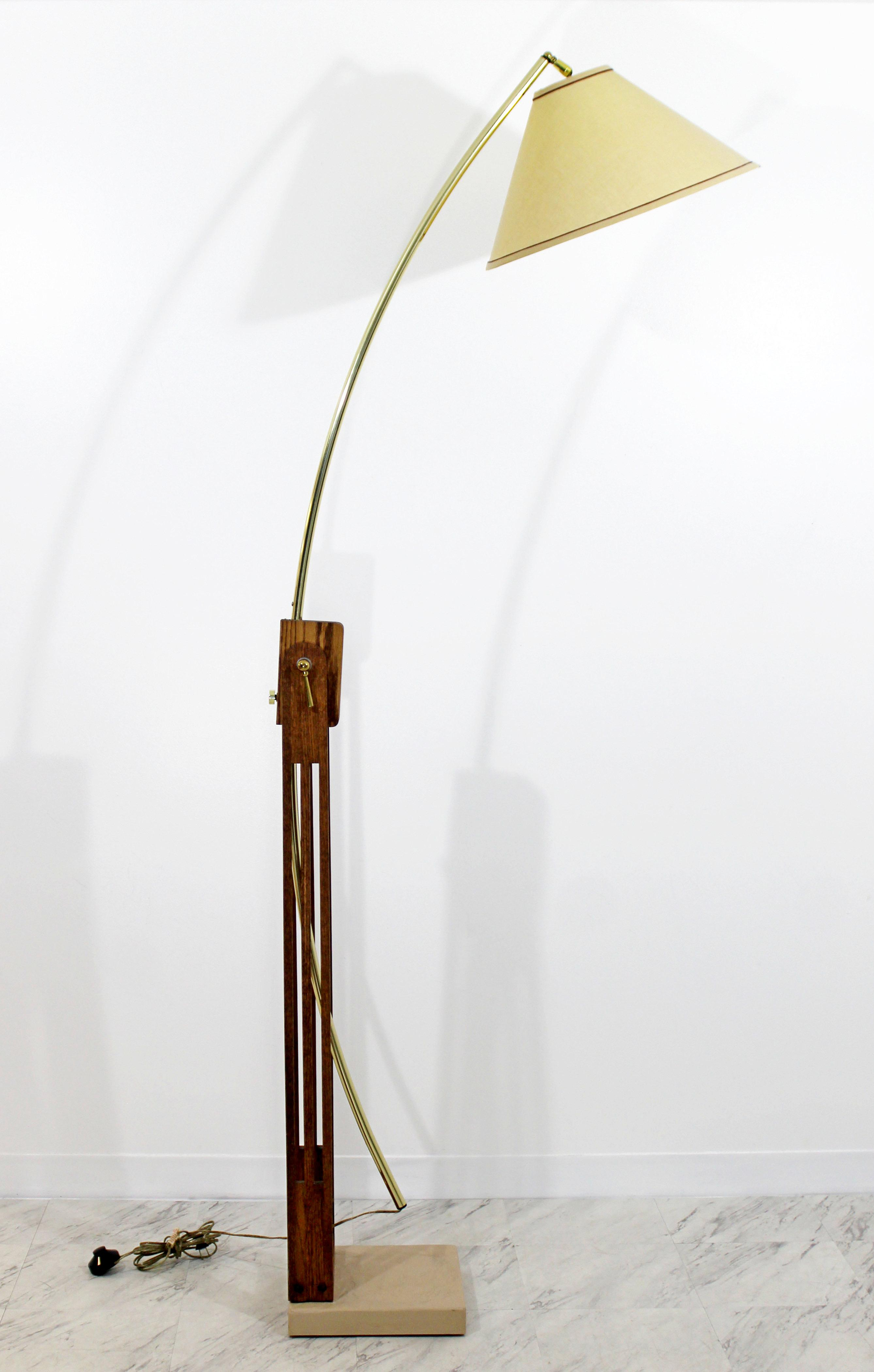 Mid Century Modern Large Wood Adjustable Arc Floor Lamp pertaining to dimensions 2676 X 4200