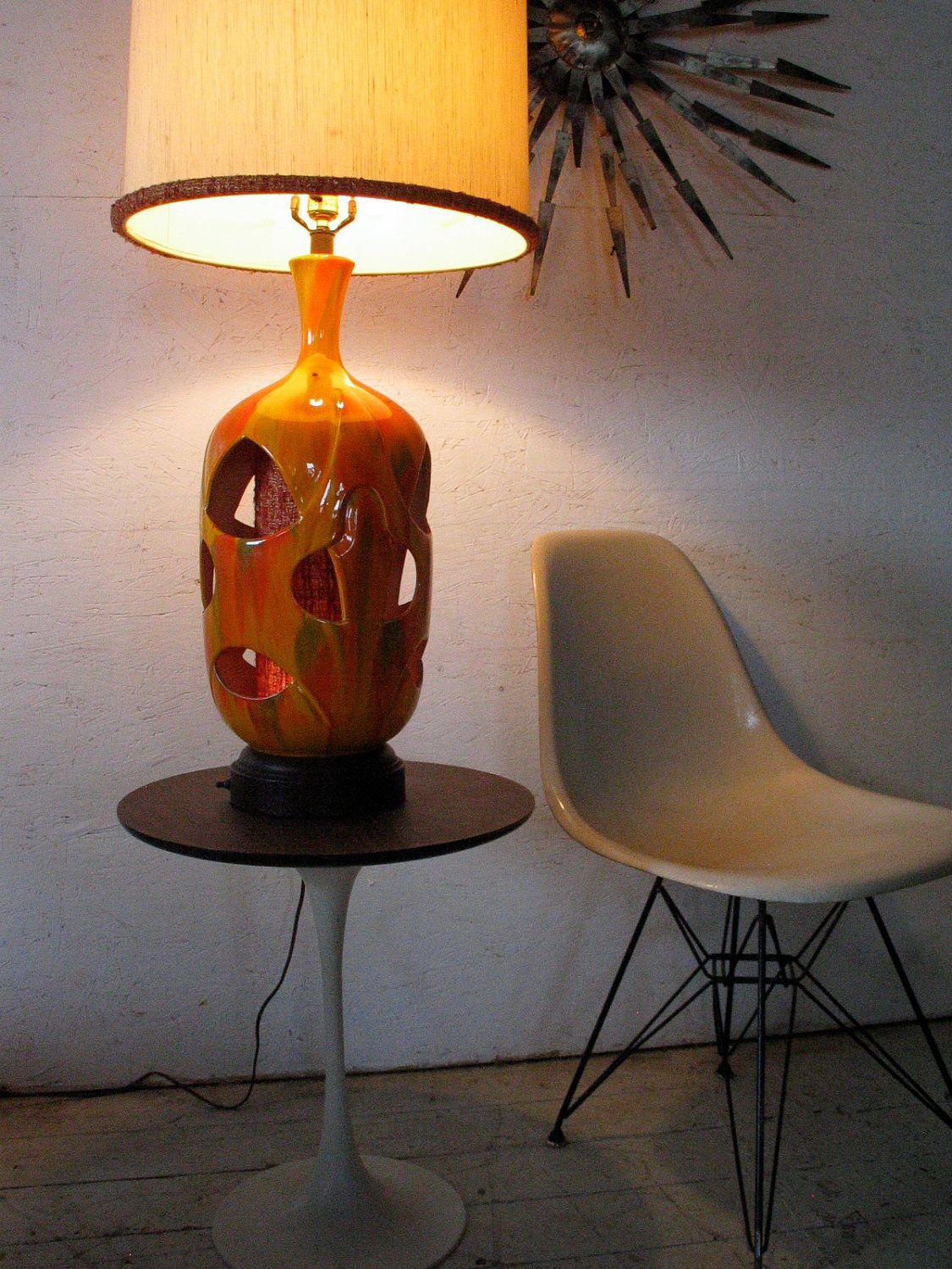 Mid Century Modern Orange Table Lamp 60s Mad Men Lamp W for sizing 1125 X 1500