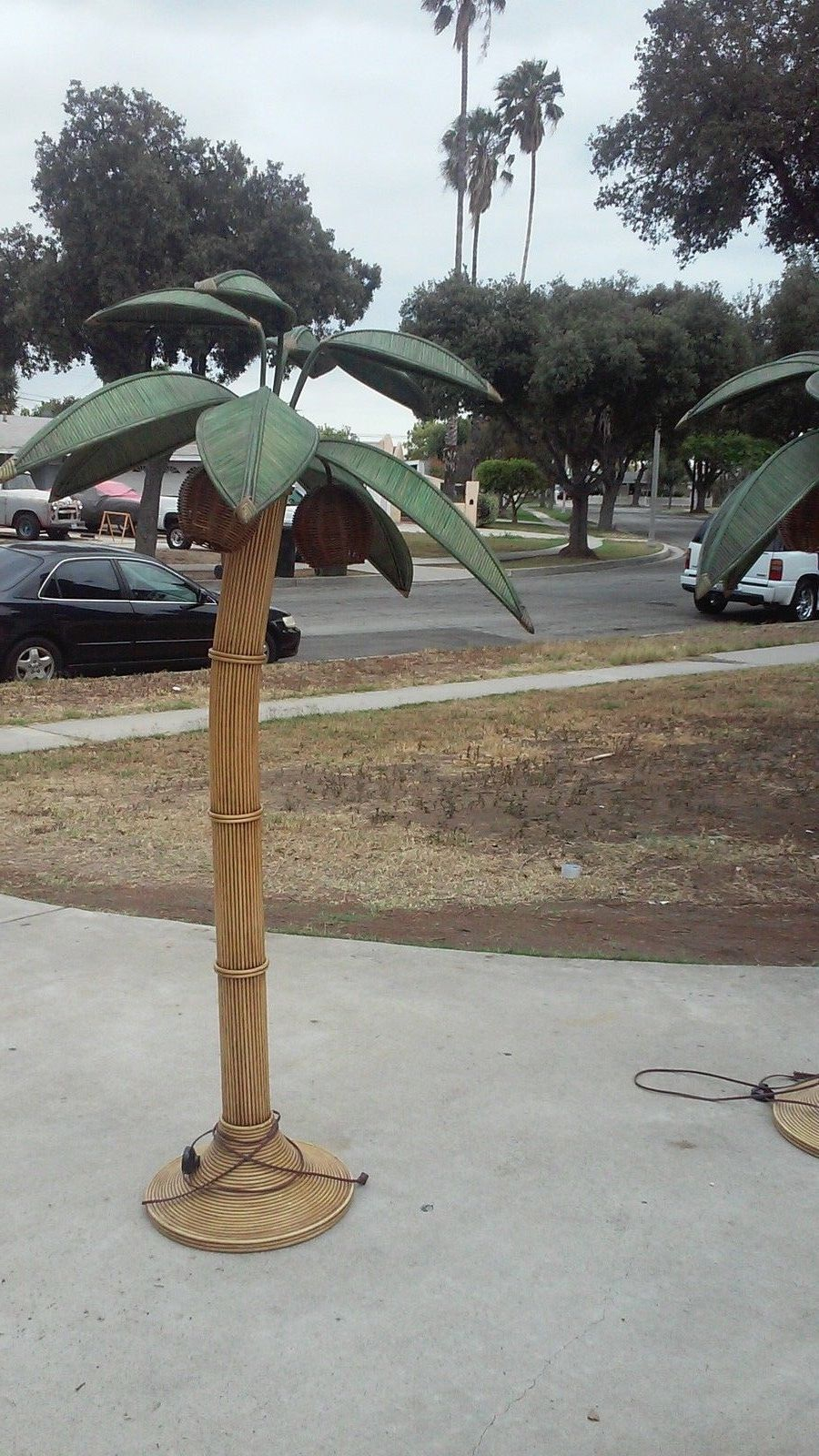 Mid Century Modern Rattan Wicker Coconut Palm Tree Floor pertaining to measurements 900 X 1600