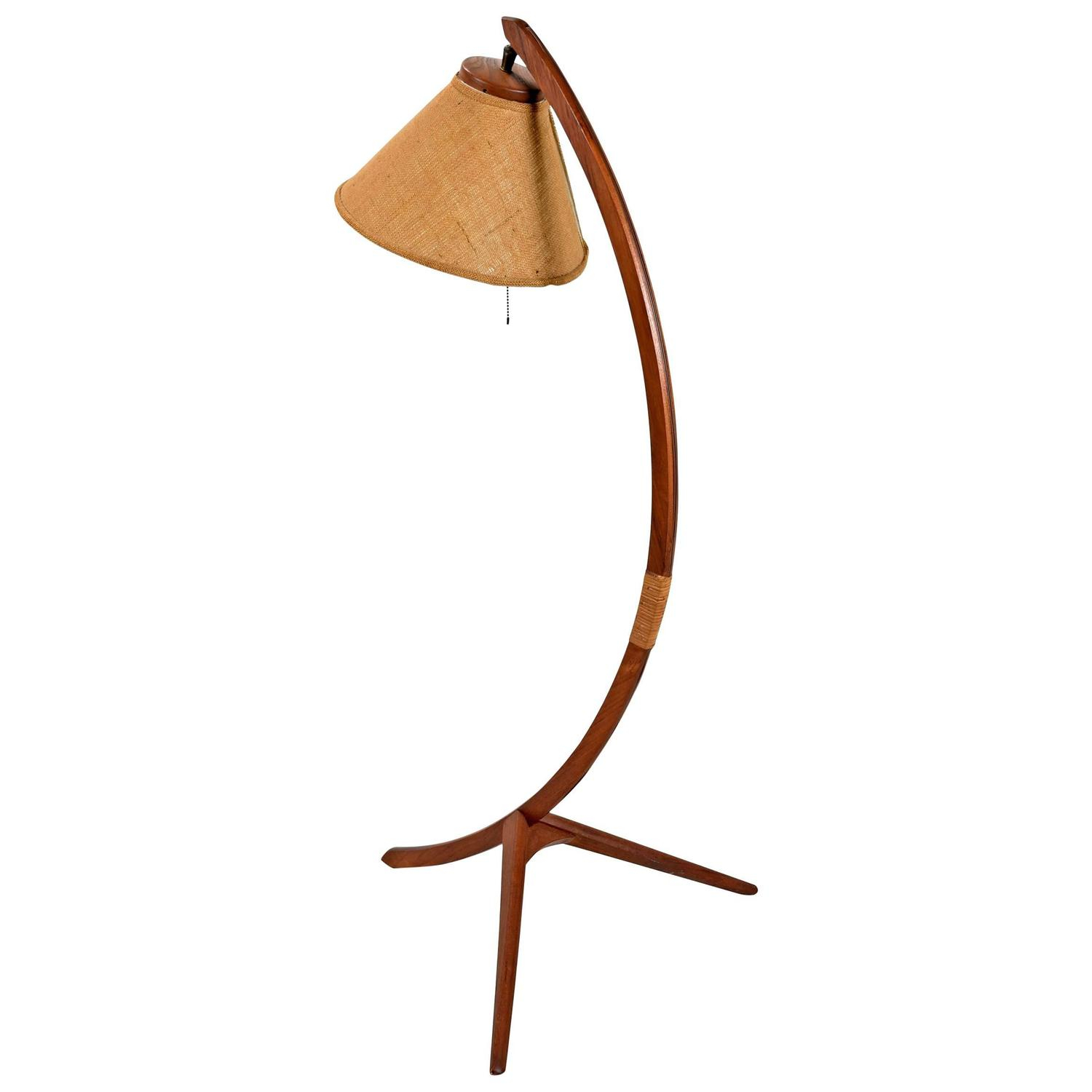 Mid Century Modern Rispal Style Danish Teak Arc Floor Lamp with dimensions 1500 X 1500