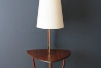 Mid Century Modern Walnut Floor Lamp With Side Table for proportions 768 X 1152