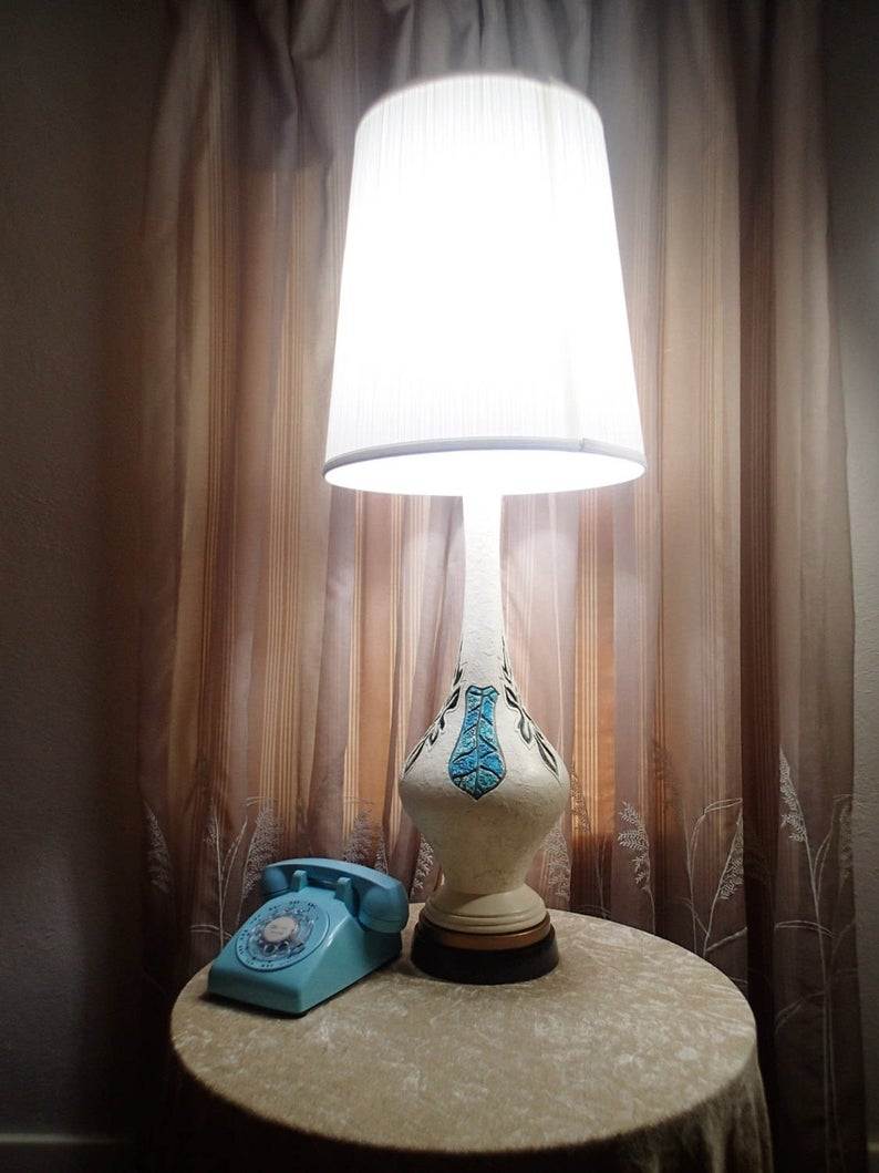 Mid Century Table Lamp With That Hippie Boho Look Shade Not Included with regard to dimensions 794 X 1059