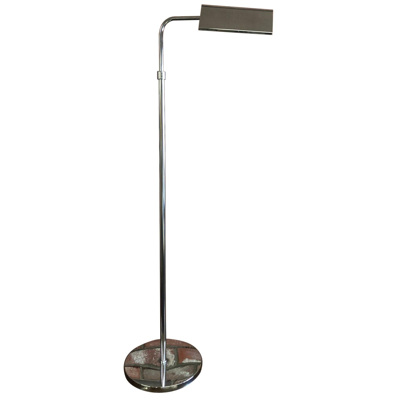 Midcentury Adjustable Chrome Pharmacy Floor Lamp In The Style Of Koch Lowy pertaining to sizing 1655 X 1655