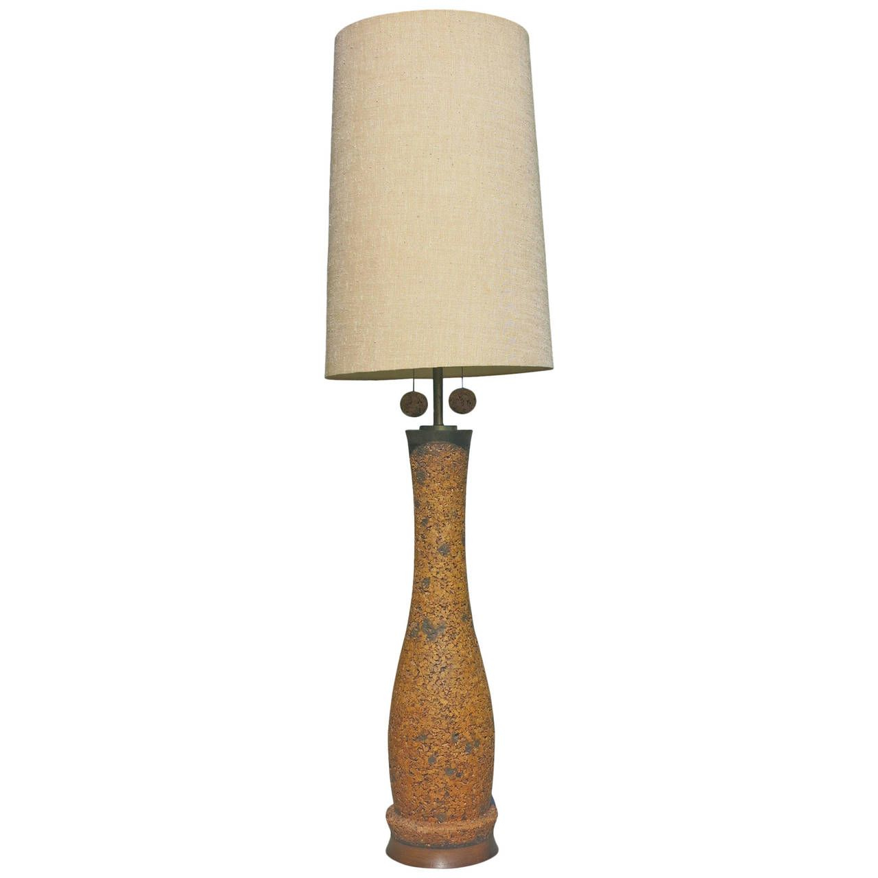 Milo Baughman Style Cork Floor Lamp With Original Shade regarding size 1280 X 1280