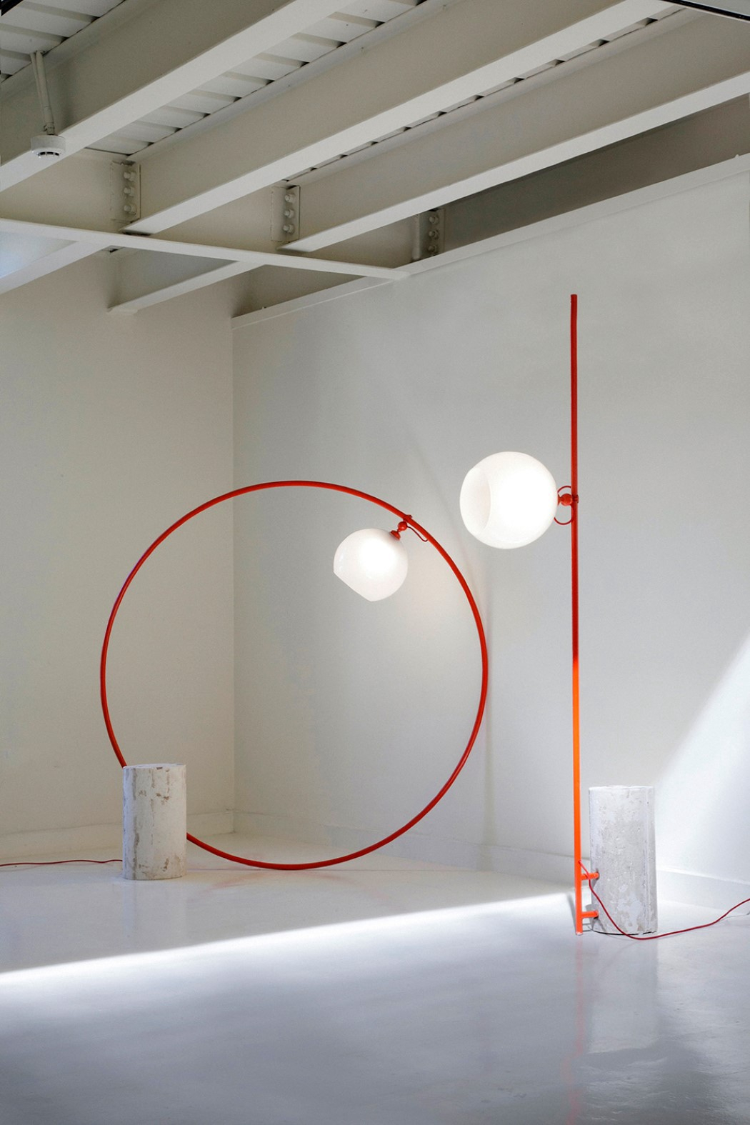 Minimalist Lamp On A Hoop Stuck Inside A Concrete Michael with sizing 1050 X 1575