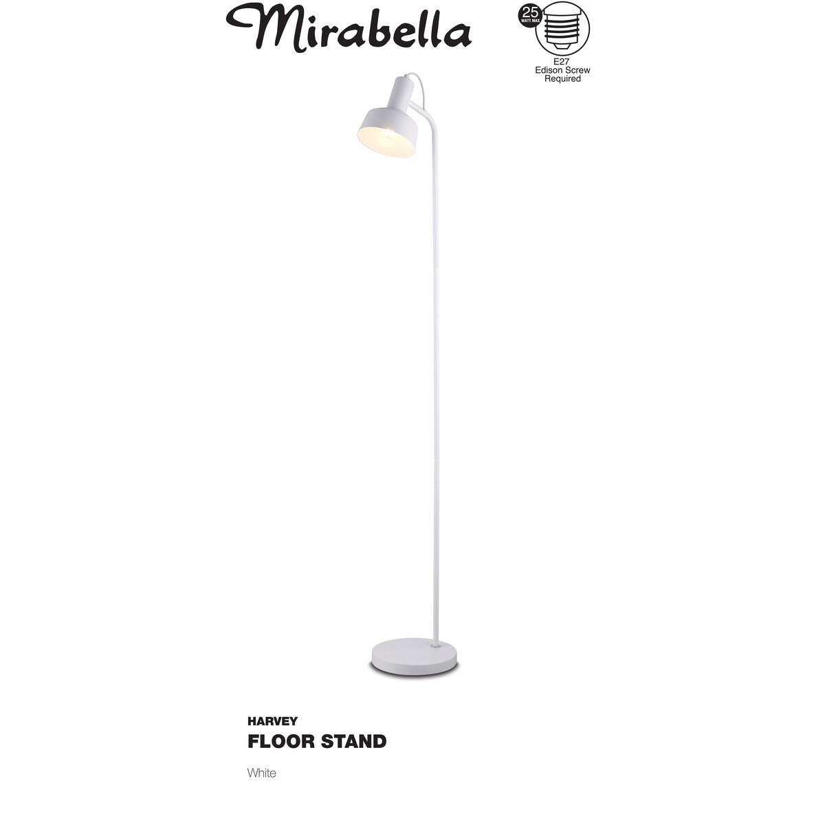 Mirabella Harvey Floor Lamp White for dimensions 1200 X 1200