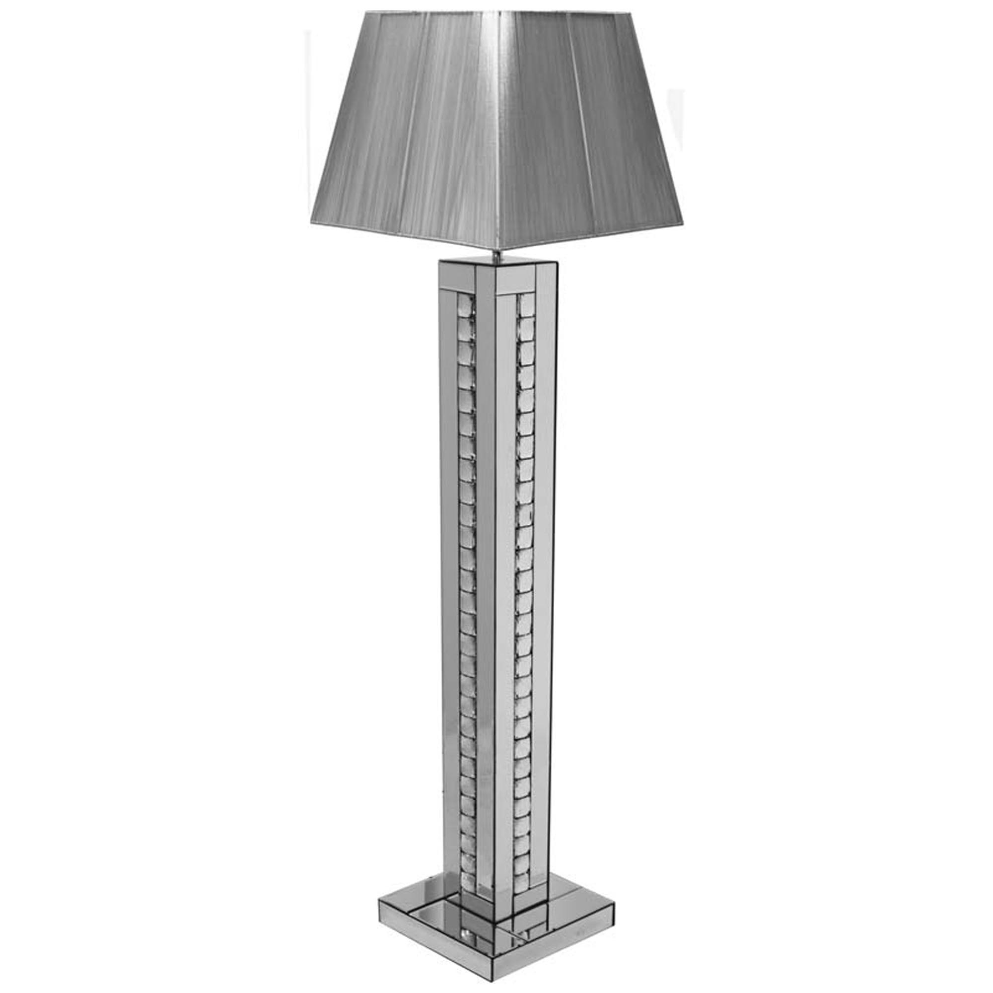 Mirrored Crystal Floor Lamp In Silver for sizing 2000 X 2000