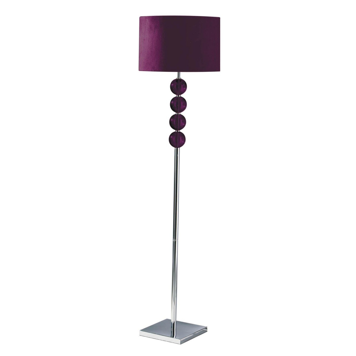Mistro Floor Lamp Purple Orb Chrome Base Purple Faux Suede Shade Eu Plug throughout measurements 1200 X 1200