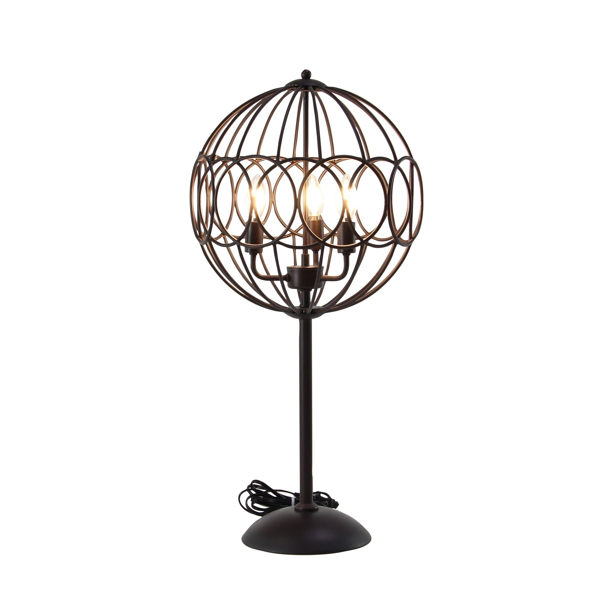 Modern 31 X 15 Inch Round Black Iron Cage Floor Lamp with size 2015 X 2015