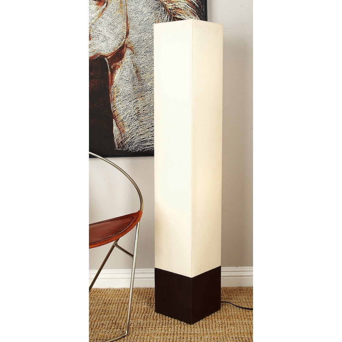 Modern 47 Inch Ivory Wooden Tower Uplight Floor Lamp Studio 350 for dimensions 1188 X 1188