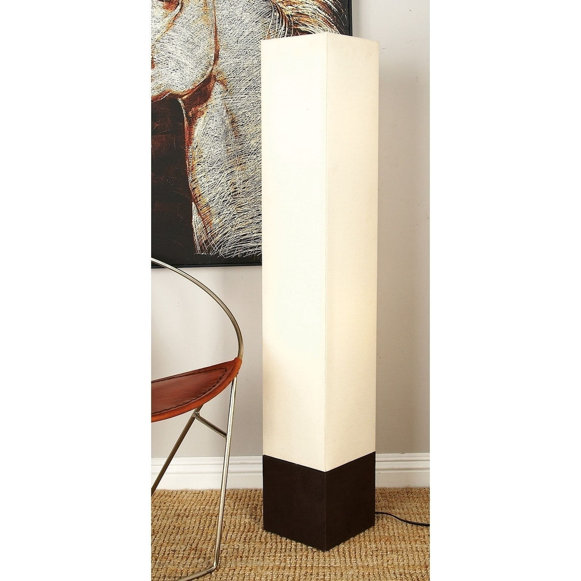 Modern 47 Inch Ivory Wooden Tower Uplight Floor Lamp throughout sizing 1188 X 1188