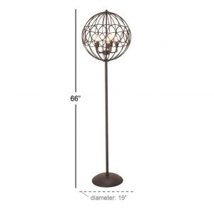 Modern 66 X 19 Inch Round Black Iron Cage Floor Lamp in proportions 1290 X 1290