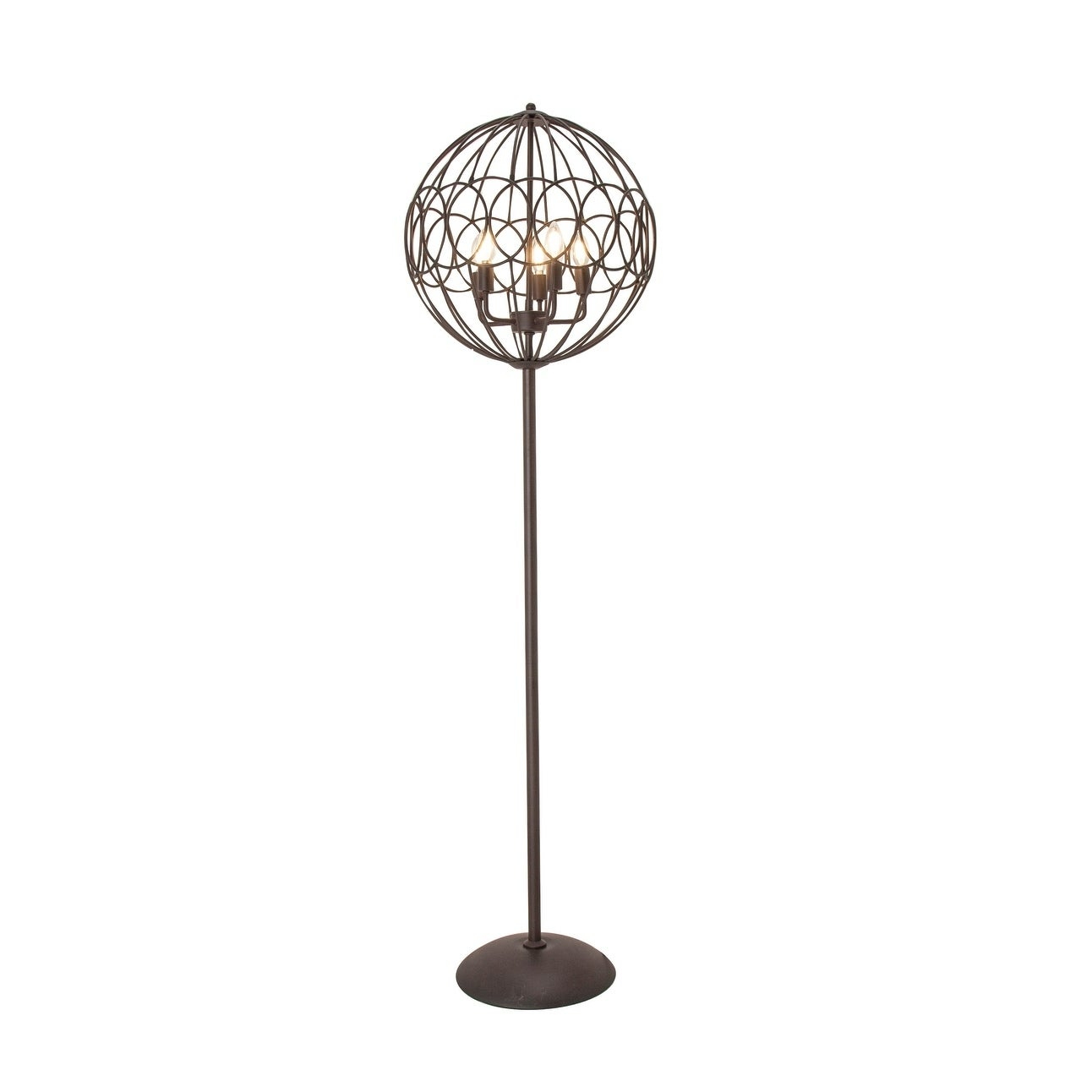 Modern 66 X 19 Inch Round Black Iron Cage Floor Lamp with sizing 1292 X 1292