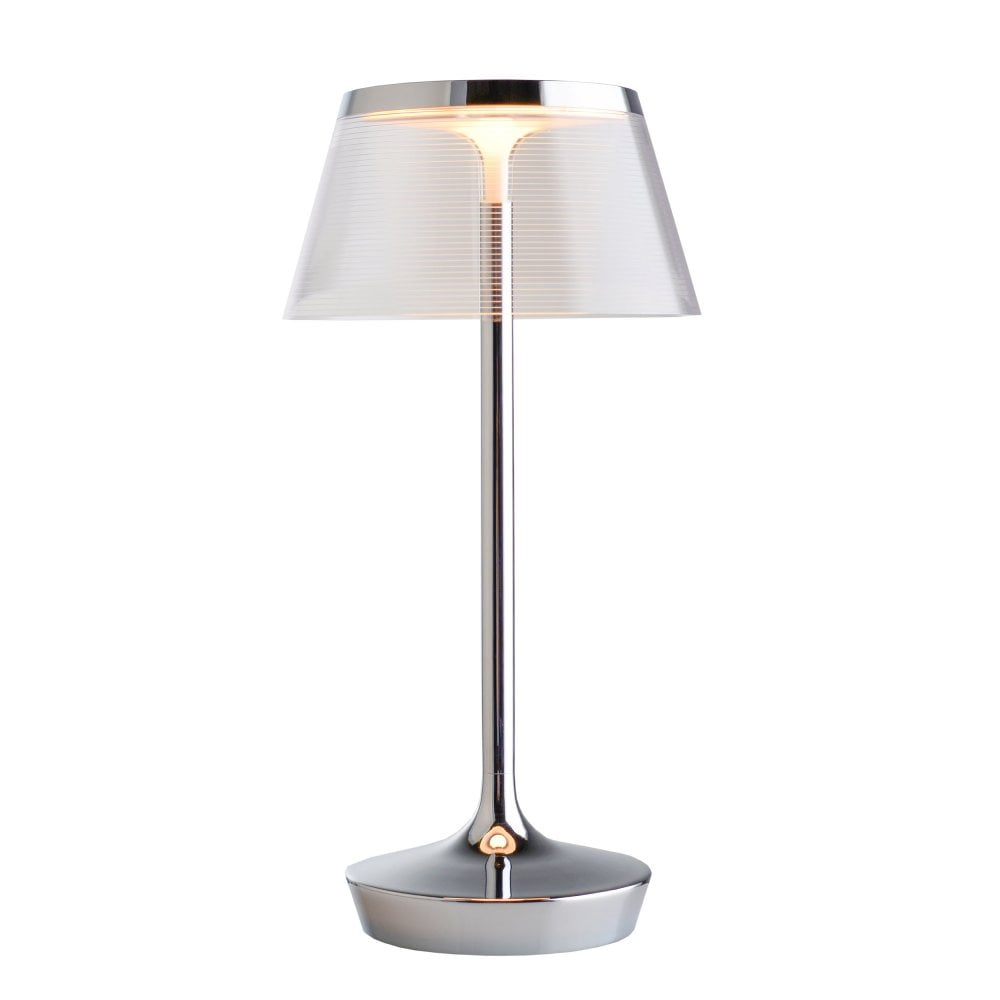 Modern 7w Led Table Lamp In Silver Transparent Shade 3000k regarding dimensions 1000 X 1000