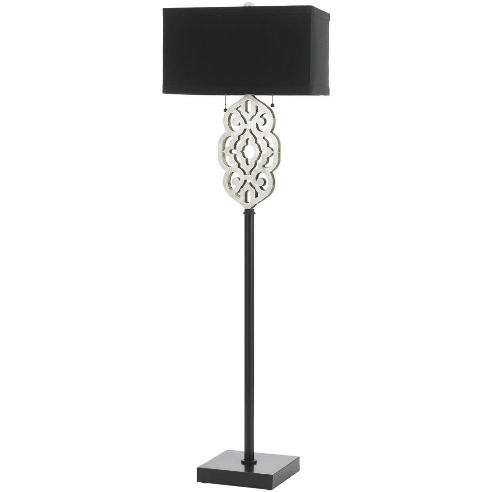 Modern Black Floor Lamp A F Lighting 8423 60 In Silver And L within size 1000 X 1000