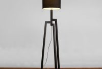 Modern Dark Wooden Tripod Style Floor Lamp With Rolla for proportions 1200 X 1200