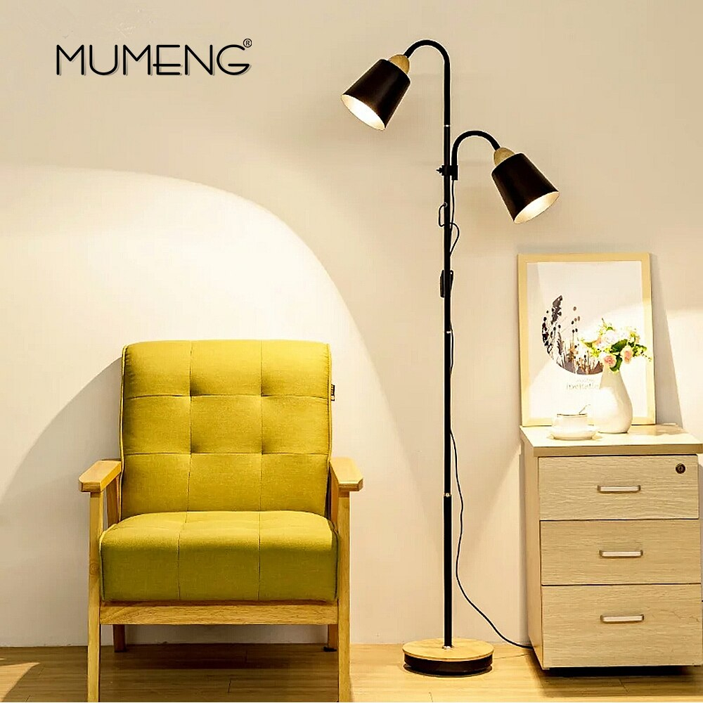 Modern Floor Lamp White Oak Base Adjustable Height Light for measurements 1000 X 1000