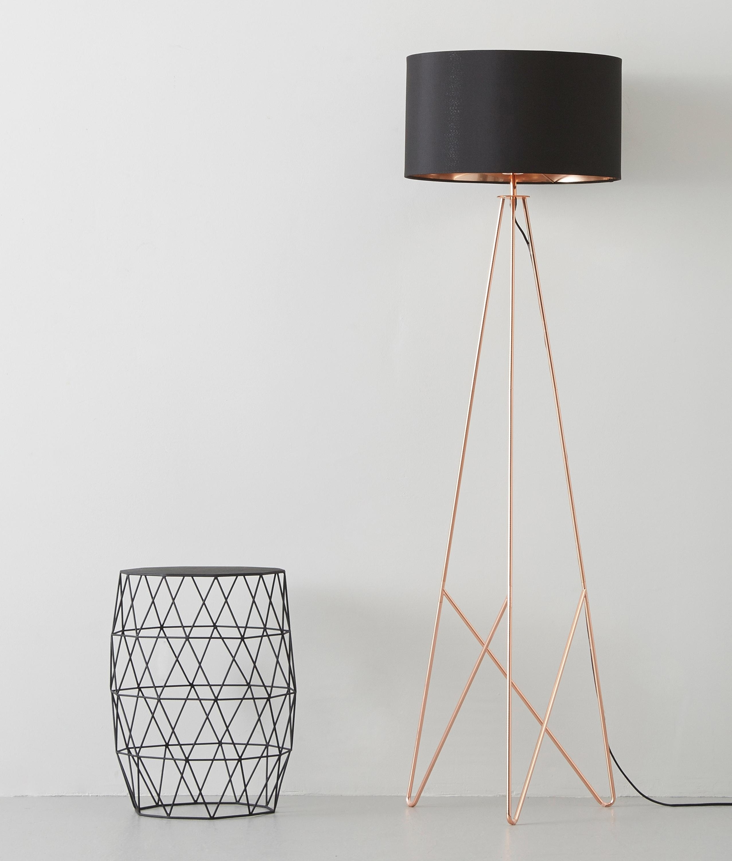 Modern Geometric Tripod Floor Lamp With Shade with measurements 2551 X 3000