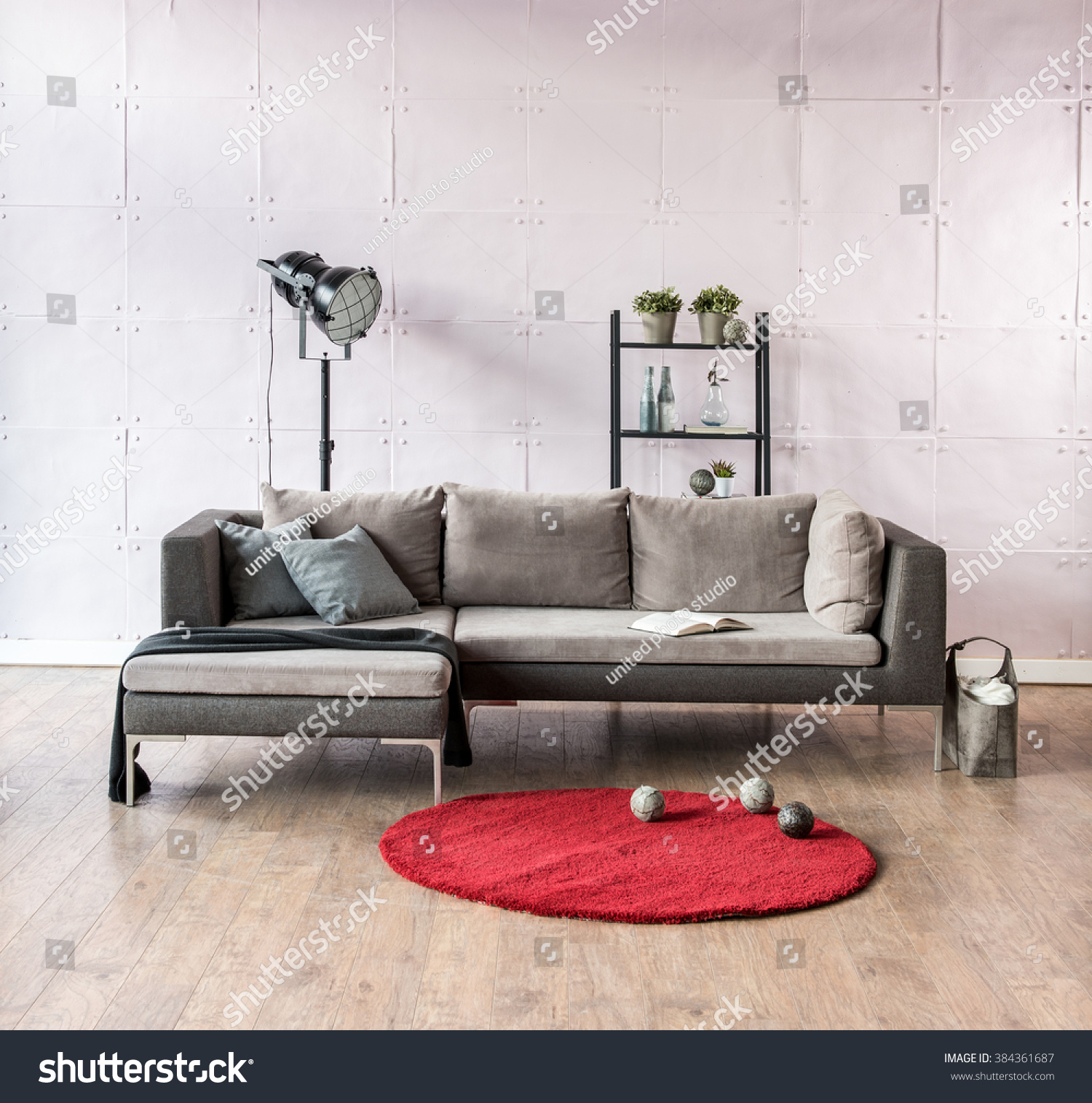 Modern Living Room Corner Sofa Behind Stock Photo Edit Now within proportions 1500 X 1515