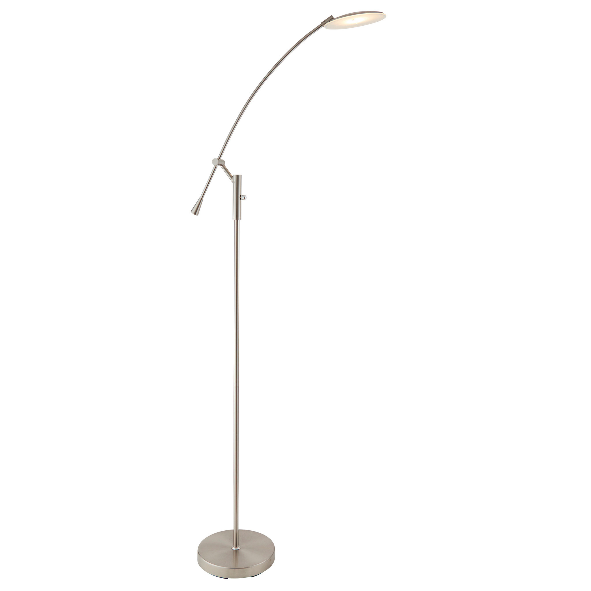 Modern Reading Floor Lamp Led Satin Nickel in proportions 2048 X 2048