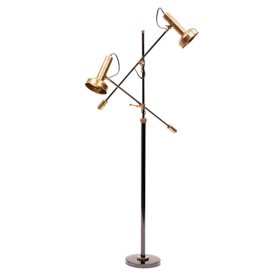 Modern Reading Floor Lamp With Brass Shades Mid Century pertaining to sizing 900 X 900
