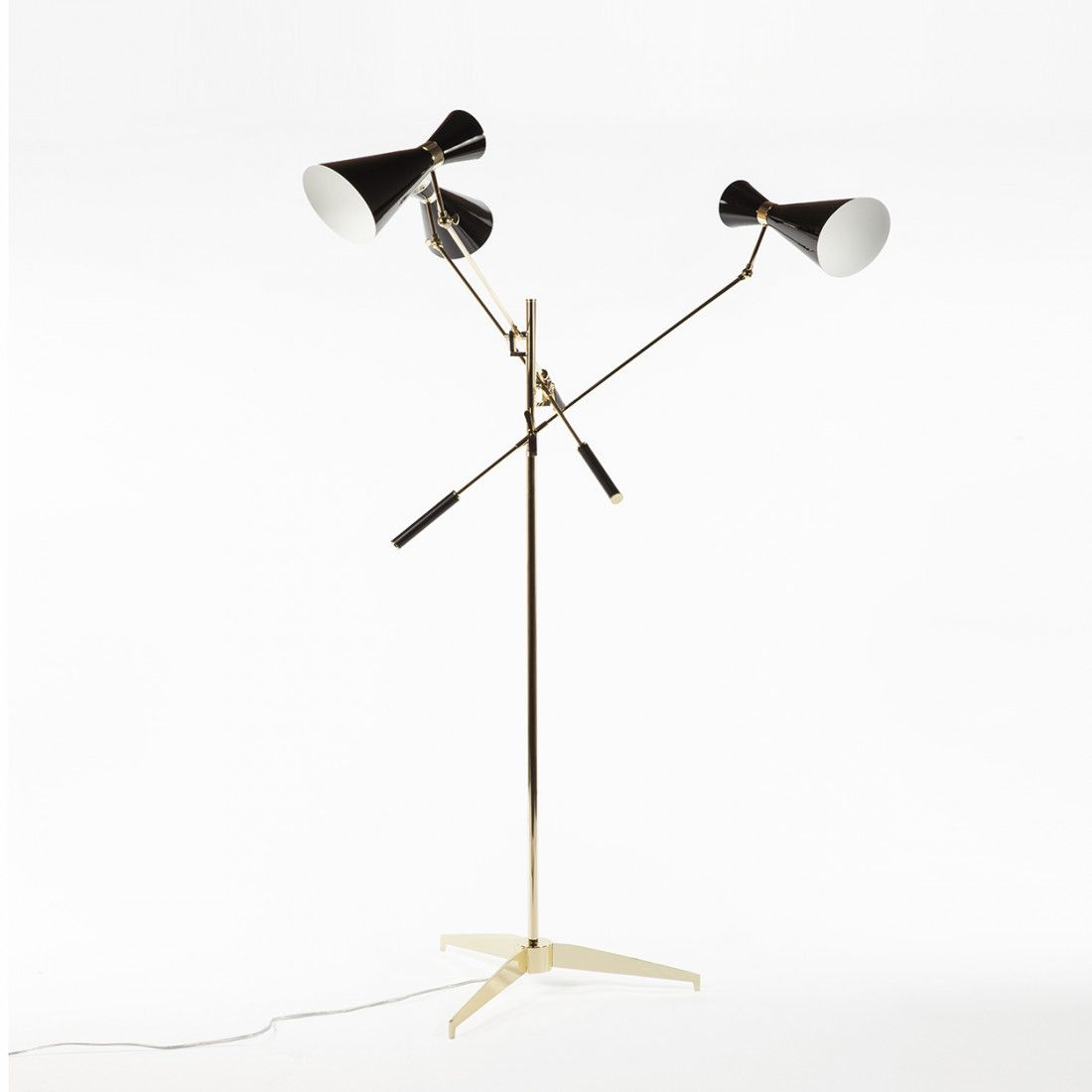 Modern Reproduction Triennale Floor Lamp Three Arms And pertaining to proportions 1100 X 1100