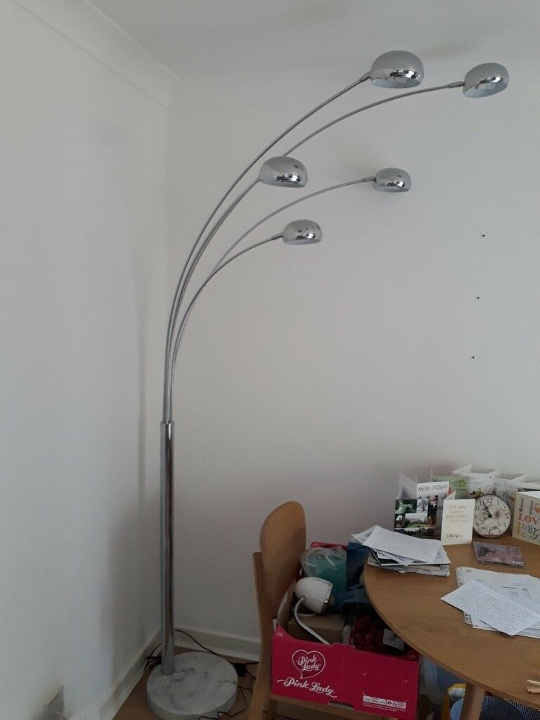 Modern Silver Chrome Marble Retro Style Arco 5 Way Floor Lamp In Wheatley Oxfordshire Gumtree inside dimensions 768 X 1024