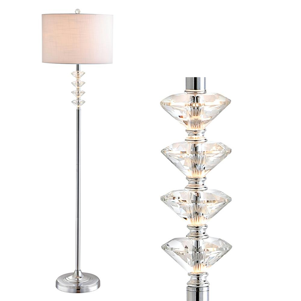 Modern Standard Floor Lamp In A Brushed Chrome Finish With A regarding sizing 1000 X 1000