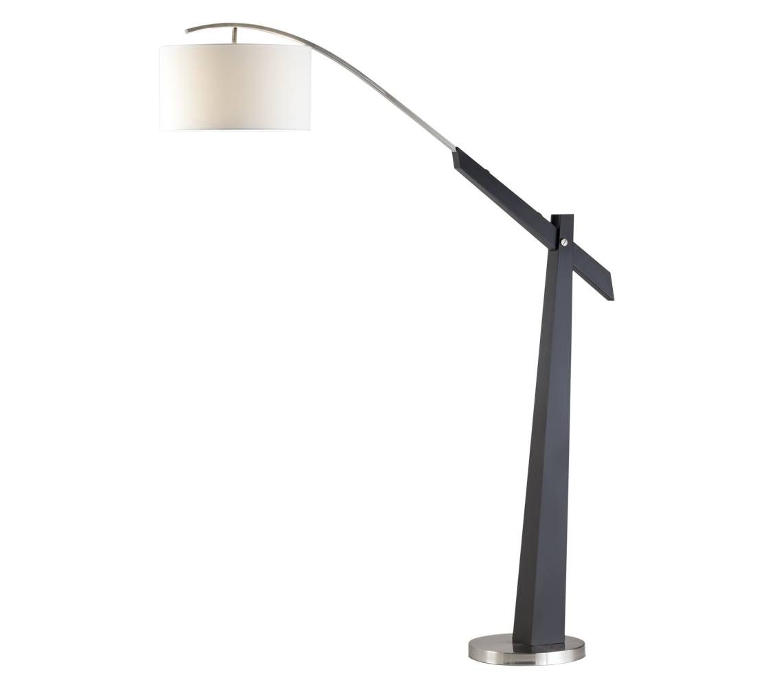 Modern White Linen Shade Arc Lamp With Step Switch Arc with regard to measurements 1125 X 1000