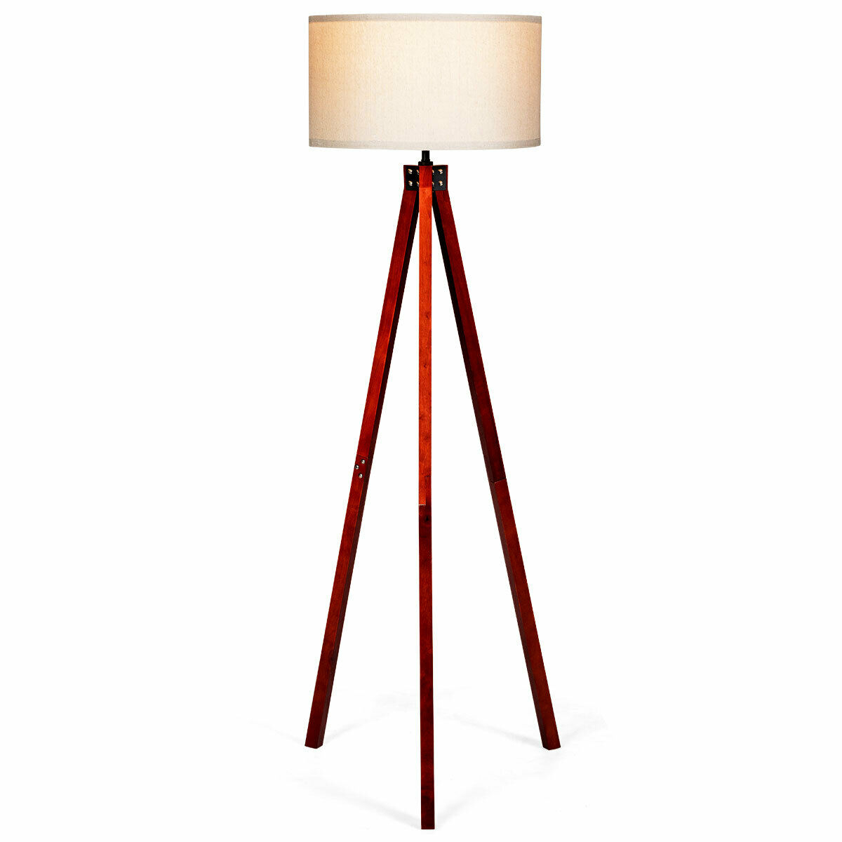 Modern Wood Tripod Floor Lamp W Foot Switch within dimensions 1200 X 1200
