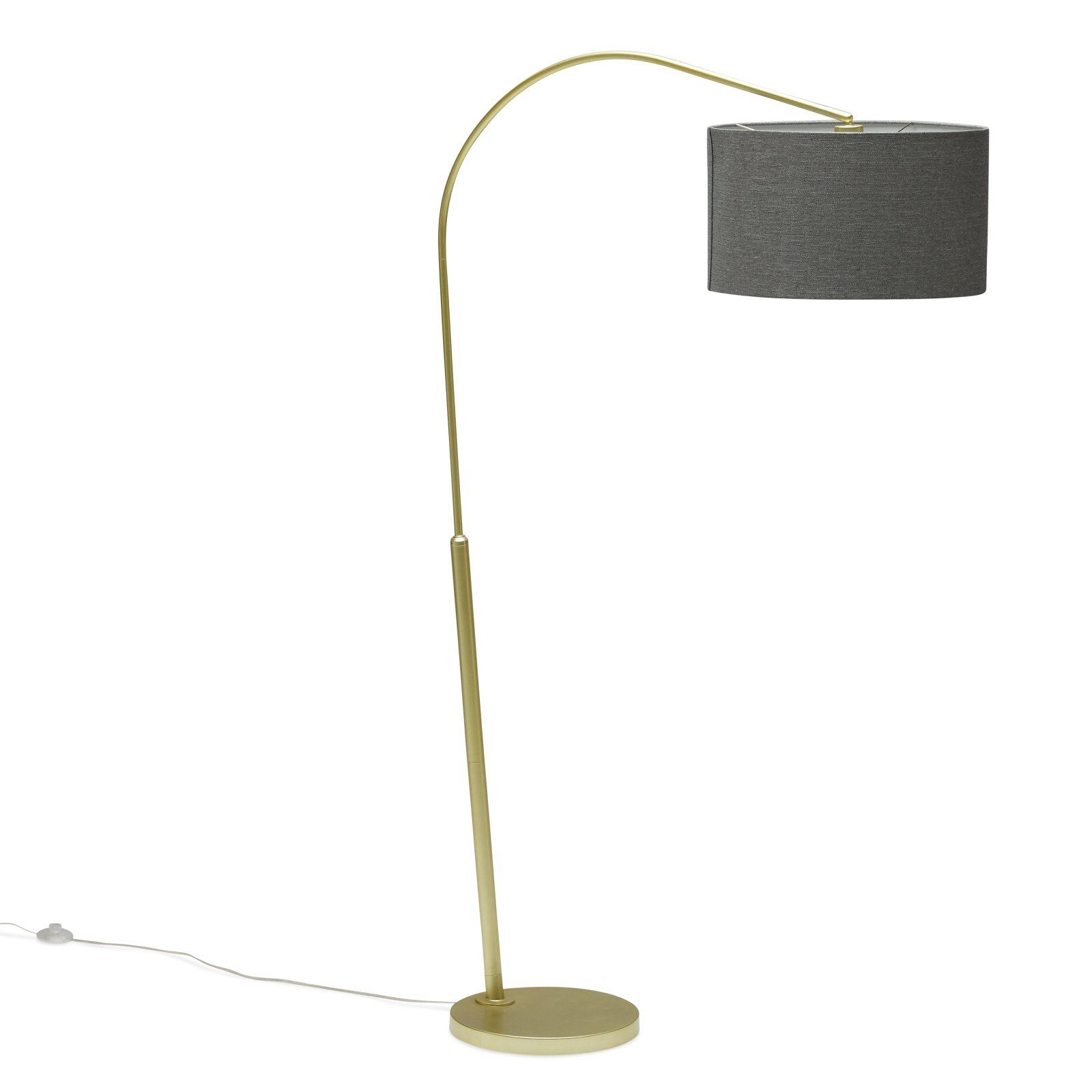 Modrn Mid Century Hangover Floor Lamp With Tweed Drum Shade intended for dimensions 1600 X 1600