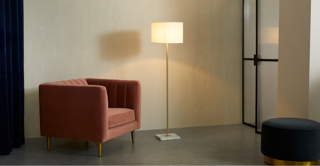 Monica Floor Lamp Brass And Marble Made with regard to proportions 1320 X 686