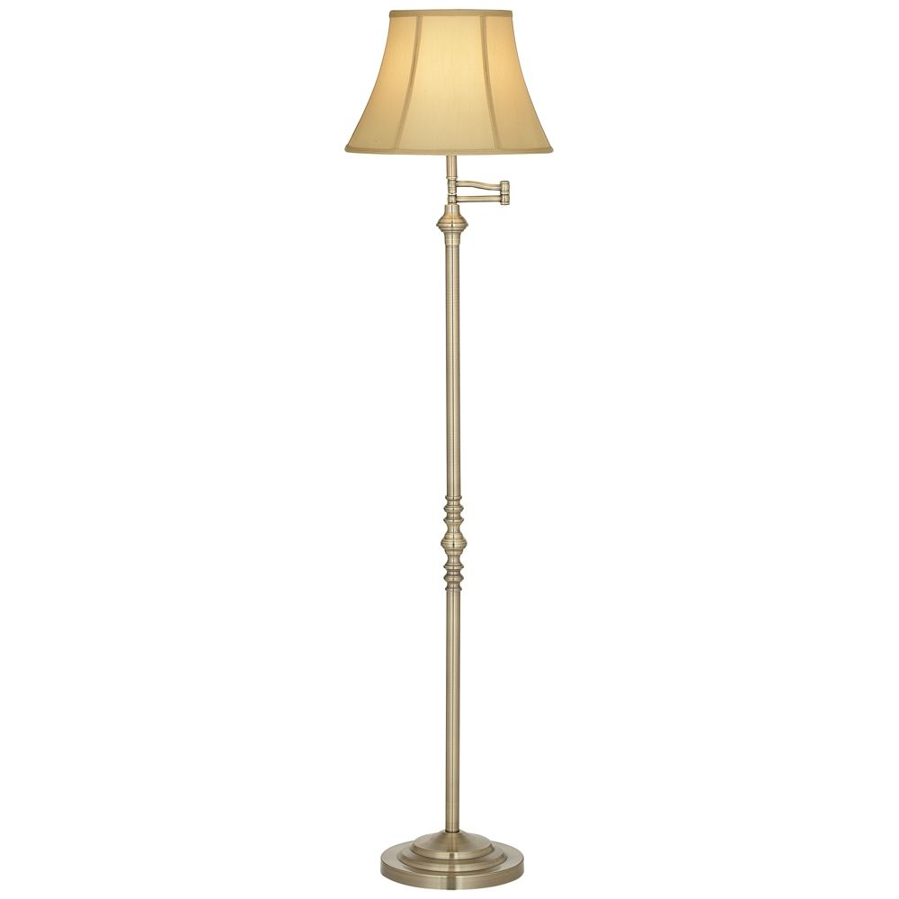 Montebello Collection Antique Brass Swing Arm Floor Lamp in size 1000 X 1000